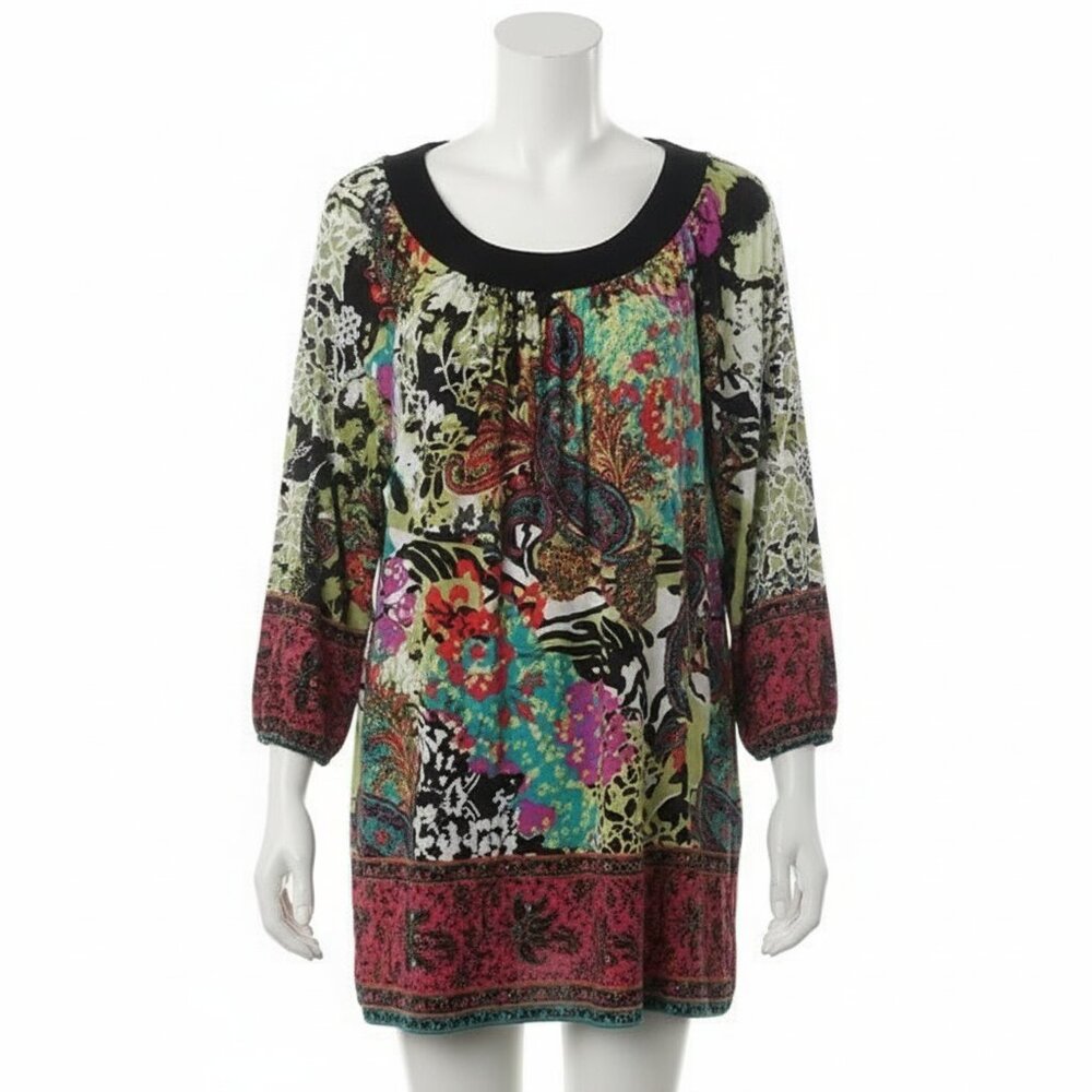 Beige by ECI Women's Blouse  Size Medium Floral Print Casual
